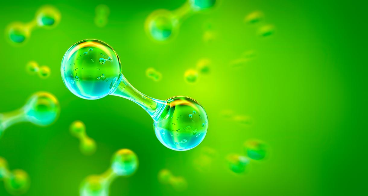 Green hydrogen h2 gas molecule production Wodór