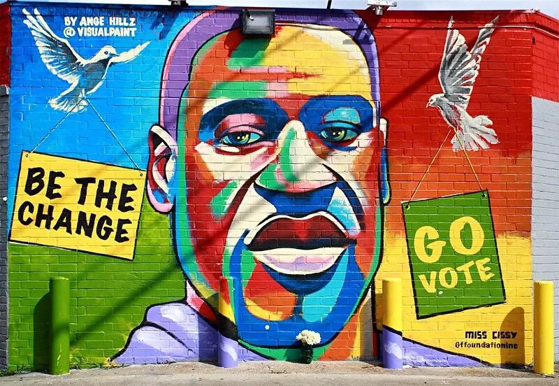 GeorgeFloydMuralBeChangeGoVote GeorgeFloydMuralBeChangeGoVote