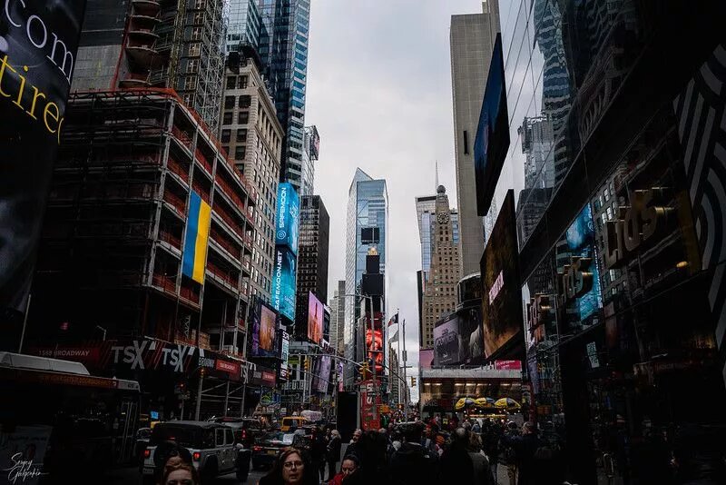 Ukrainian flag at Times Square