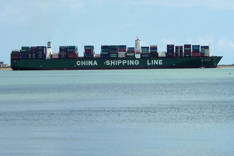 China Shipping Line Container ship at sea