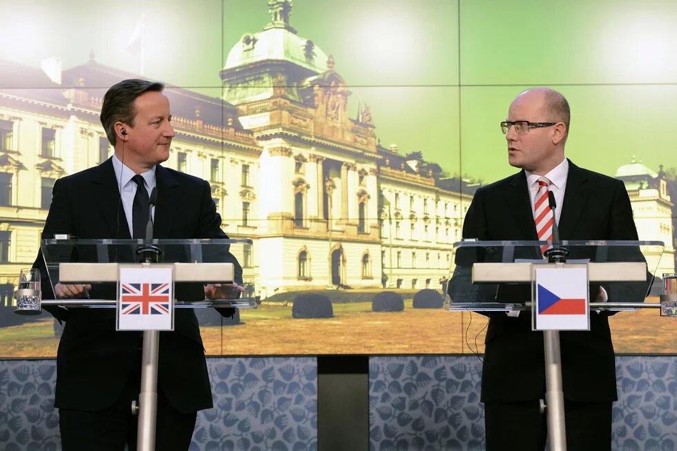 PM Cameron and PM Sobotka hold a press conference David Cameron and Bohuslav Sobotka