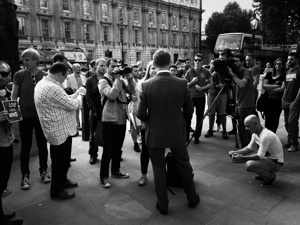Russia 4 Love - 10 A demonstration opposite Downing Street in September 2013, to protest Vladimir Putin's signing into law the prohibition of 'promotion' of homosexuality in Russia.