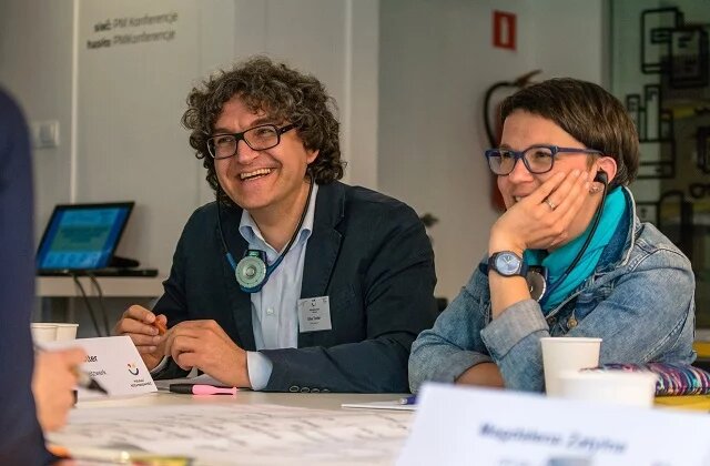 Uczestnicy warsztatów: Eike Totter, trener, członek sieci DIVE oraz Elżbieta Kielak, Towarzystwo Edukacji Antydyskryminacyjnej          