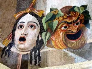 Tragic Comic Masks Hadrians Villa mosaic