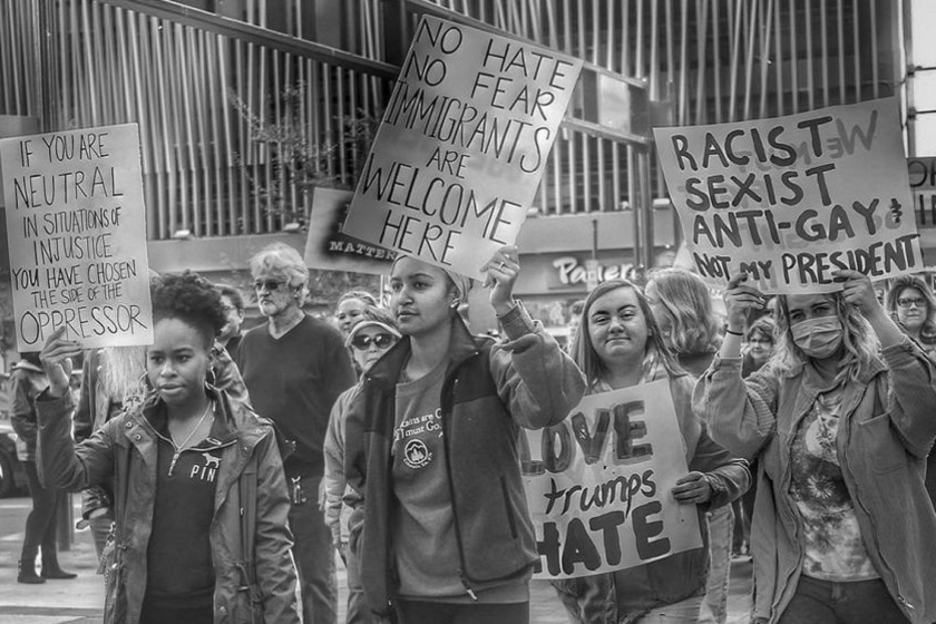 Demonstracja osób niepopierajacych wyboru Donalda Trumpa na prezydenta, Nowy Jork, 12.11.2016 Demonstracja osób niepopierajacych wyboru Donalda Trumpa na prezydenta, Nowy Jork, 12.11.2016