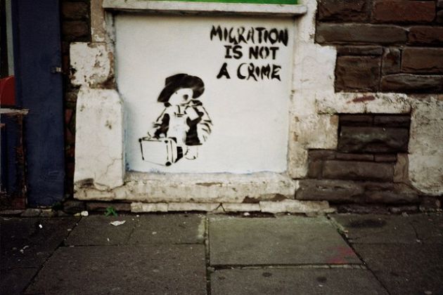 Graffiti "Migracja to nie zbrodnia" Graffiti "Migracja to nie zbrodnia"