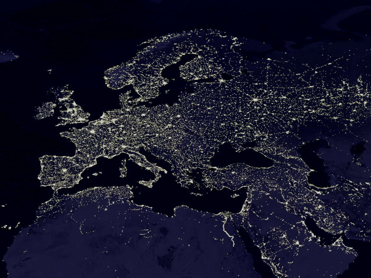 Europe at night